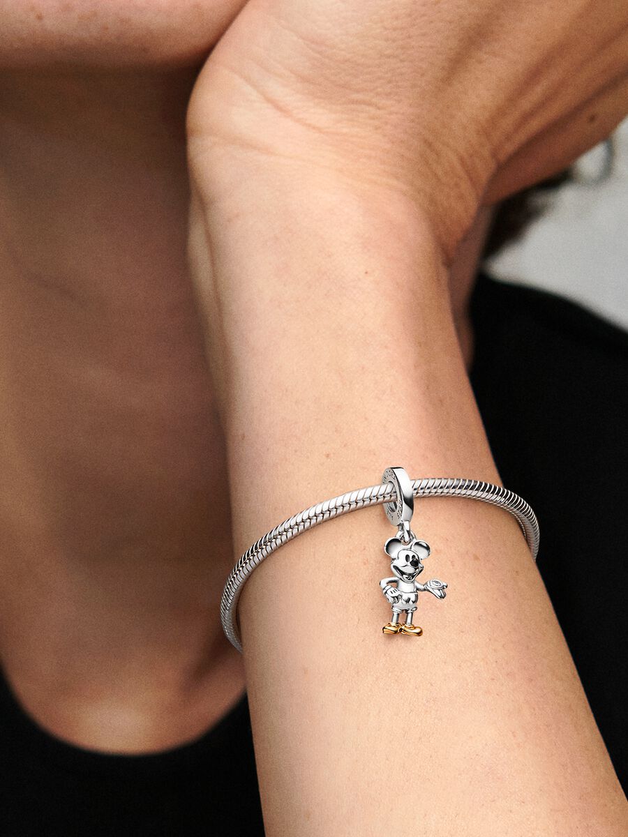 Disney 100th Anniversary Mickey Mouse Lab-grown Diamond Dangle Charm