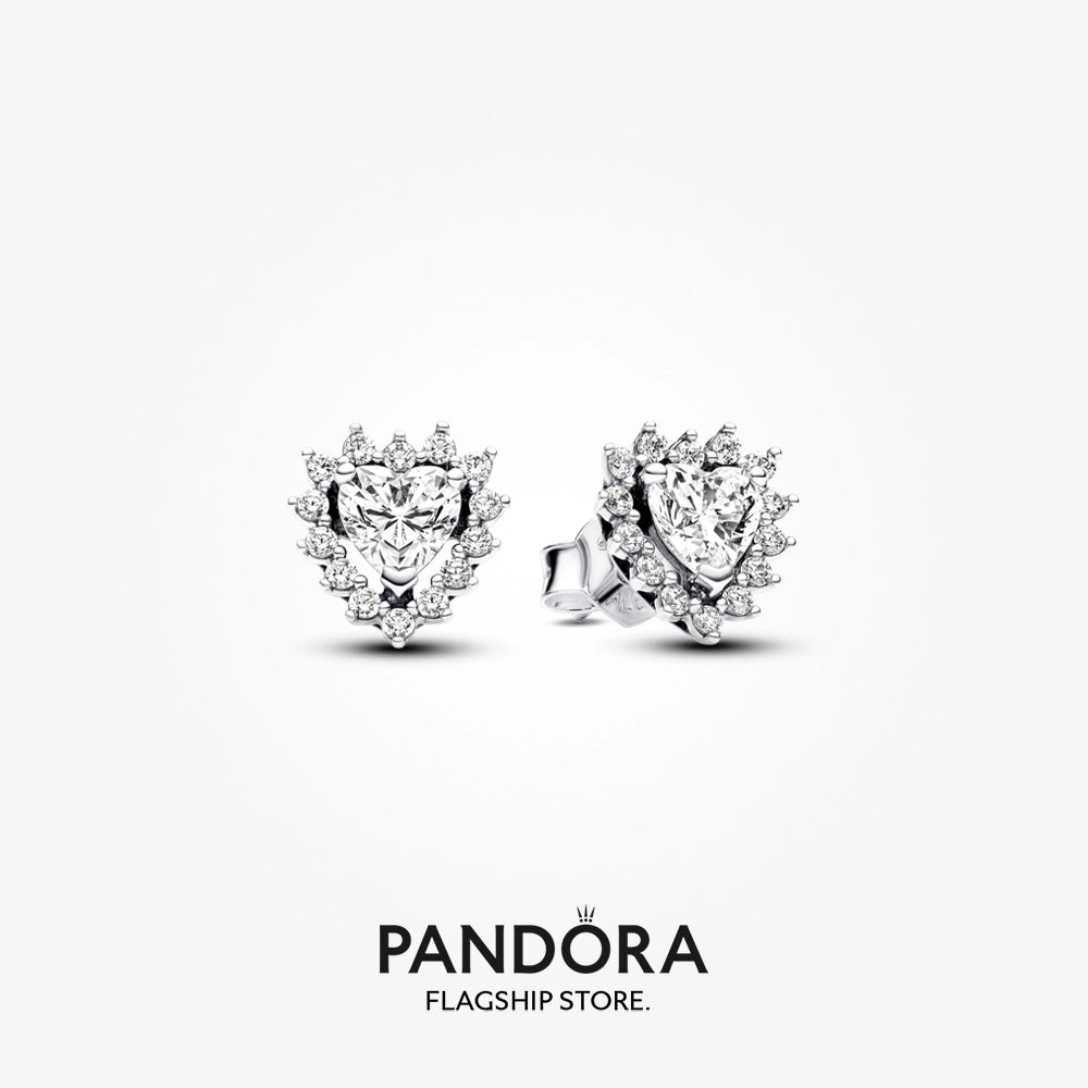 Pandora Sparkling Double Heart Halo Necklace Gift Set - 45CM