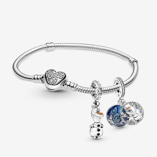 Disney Frozen Pandora Moments Olaf Charm Bracelet Set
