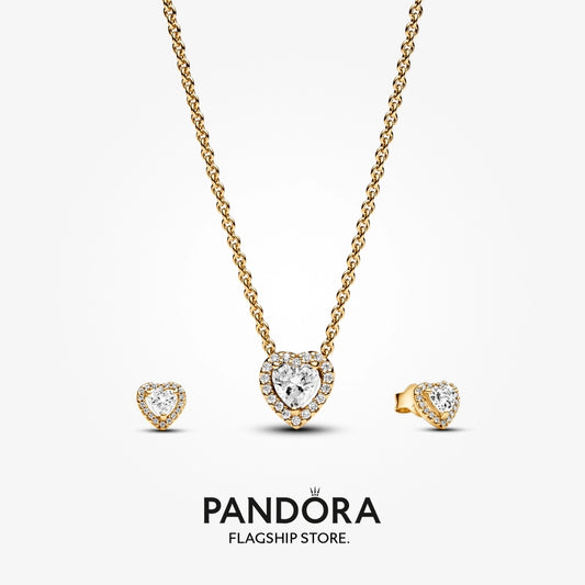 Pandora Sparkling Elevated Heart Necklace Gift Set - 45CM
